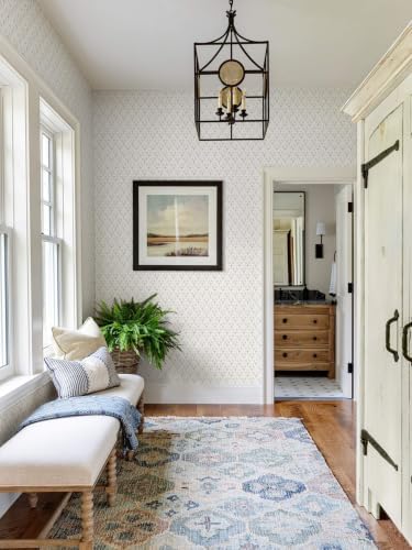 Heroad Peel Stick Wallpaper Beige/Neutral Floral Contact Paper Farmhouse - Image 3