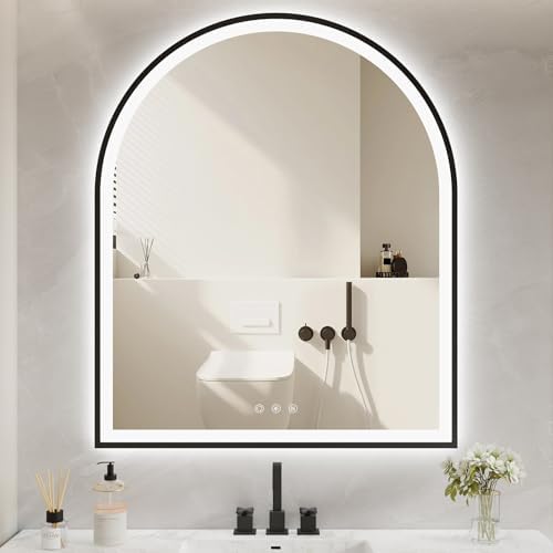 30"x36" Arched LED Lighted Bathroom Mirror by OUMUSUMIRROR