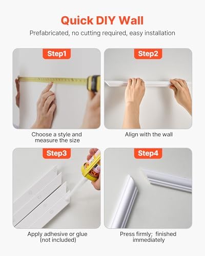 VEVOR Wall Molding 12 Pack, 20 x 20 in Wainscoting Panels Kit, Lightweight - Image 6