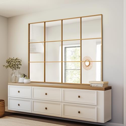 Antok Wall Mirror, Metal Framed Wall Mounted Mirror, Hanging or Leaning by AntokMirror