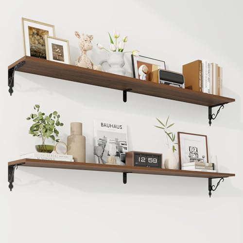 RICHFOCUS Floating Shelves for Wall Decor, 55.1W x 8D Shelves Set of 2 by RICHFOCUS