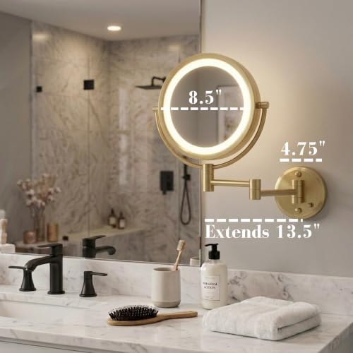 JERDON Hardwired Wall-Mount Makeup Mirror - Image 5
