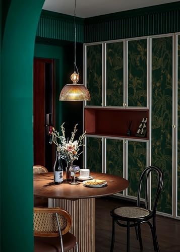 Heroad Dark Green Peel and Stick Wallpaper Boho Contact Paper 17.3"x196" Jungle - Image 5
