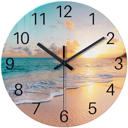 Beach Wall Clocks Battery Operated 16 Inches or Larger by Constantplanet%E6%97%97%E8%88%B0%E5%BA%97