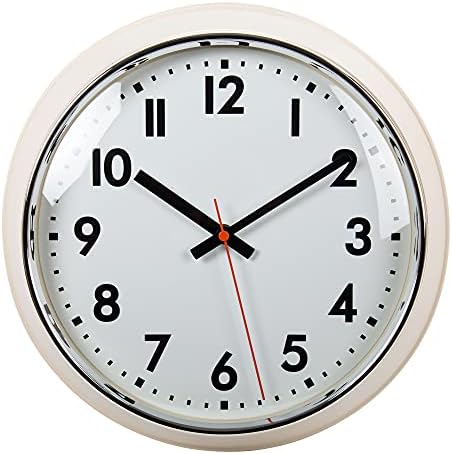Kiera Grace Wall Clock, 13 Inch, Retro Cream ClassicWall Clocks Battery Operated by KieraGrace
