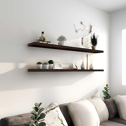 48 Inch Brown Wood Floating Shelves - Image 6