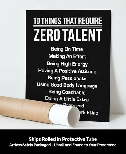 10 Things That Require Zero Talent Wall Art, Motivational Print - Image 5