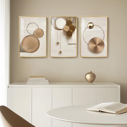 Large Framed Modern Luxury Gold Wall Art - Image 2