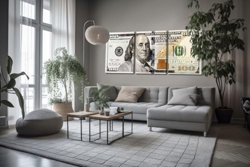3pcs Black and White Picture Poster Prints 100 Cash Money Collection Home DéCor - Image 4
