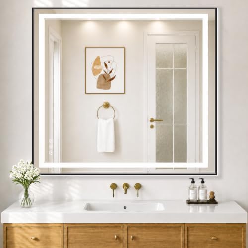 38"x38" LED Bathroom Mirror by MYSUNORIA