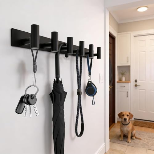 Matte Black Coat Rack Wall Mount - Image 2