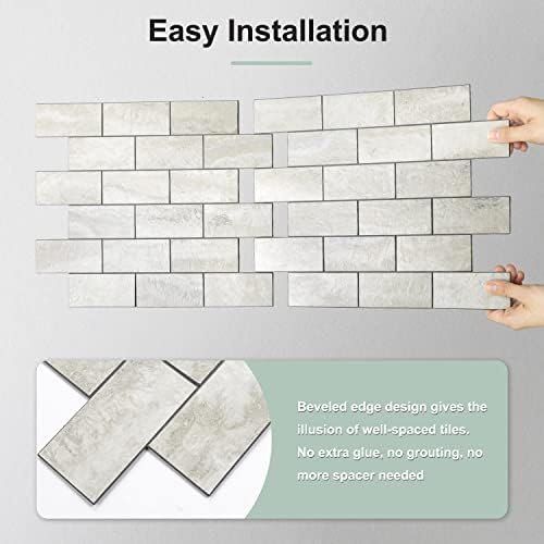 STICKGOO 10-Sheet Peel and Stick Backsplash on Subway Tile - Image 6