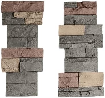 GenStone Faux Stacked Stone Pillar Panel 11.25" x 24" in Stratford Color by GenStone