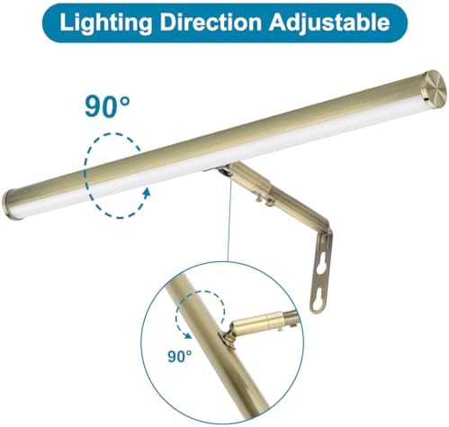 LED Picture Lights for Paintings Plug in, Antique Brass Finish - Image 2