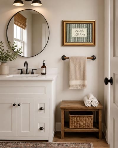 Gold Framed Wall Art, Funny Bathroom Canvas Prints, Text Me If You Run Out Of - Image 4