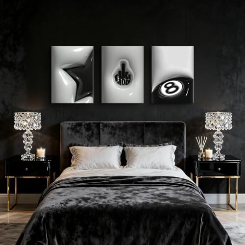 3Pcs Framed Lucky 8 Ball Wall Art, 12x16 Inch - Image 4