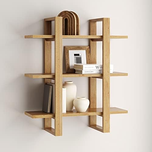 Nathan James Floating Wall Book Shelves, 3-Tier Display Shelf, Decorative by Unknown