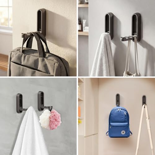 Dntorx Folding Wall Hooks, 2 Pack, Zinc Alloy, Heavy Duty Coat Hooks - Image 7