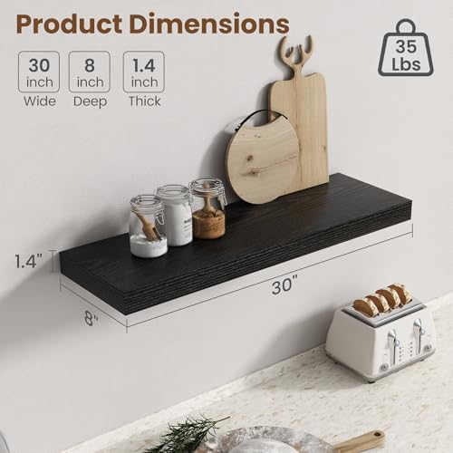 30 Inch Floating shelves for Wall, 8 Inch Deep, Invisible Brackets - Image 3