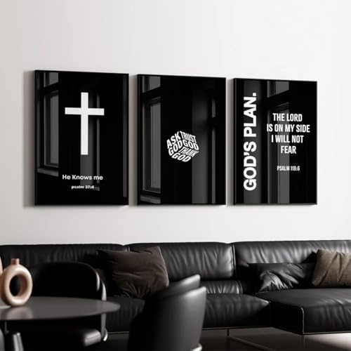Christian Jesus Wall Art Black White God Canvas Wall Decor Religious Bible - Image 3