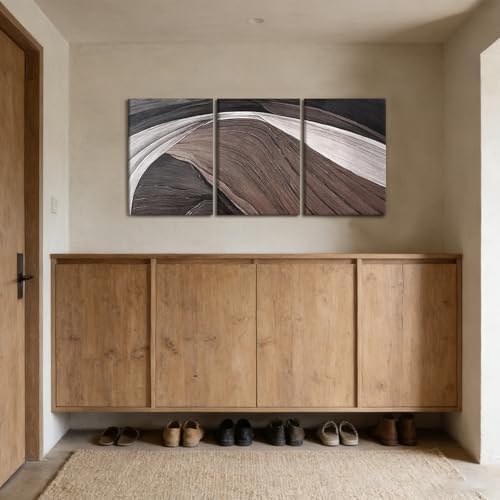 LYYGLYY 3Pcs Framed Brown and Black Canvas Wall Art 12x16 Inches - Image 7