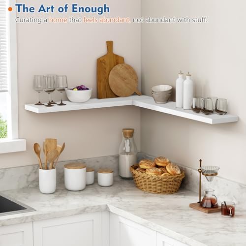 Harwaya White Floating Shelves 36 Inch Long, Large Wall Shelf - Image 3