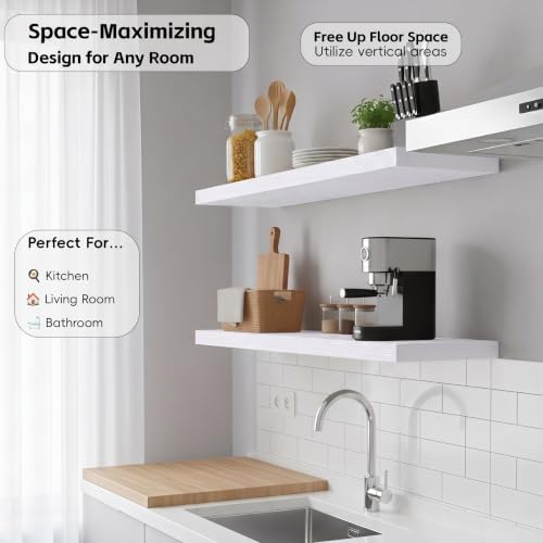 Lufia Floating Wall Shelves, MDF - Image 5