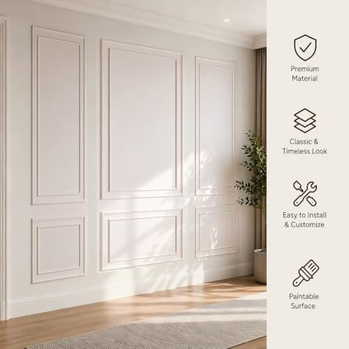 Peel and Stick Wall Molding Kit, Pre Cut Bilinear Frame Wainscoting Panel - Image 4