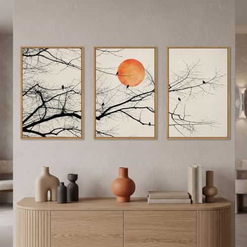 Large Vintage Tree Branch Framed Canvas Wall Art Set-24"x36"x3 - Image 2