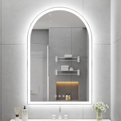 24"x36" Arched LED Lighted Bathroom Mirror by OUMUSUMIRROR