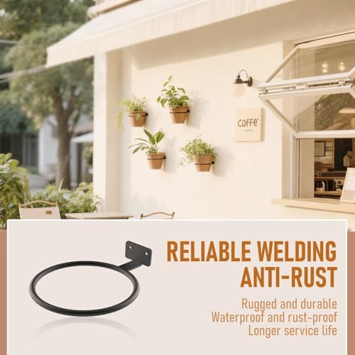 Wall Plant Holder Bulk 4in 10Pack Metal Ring Plant Hanger Black - Image 4