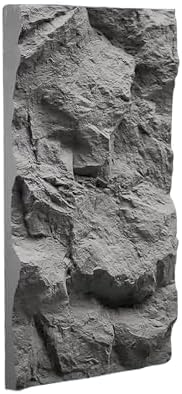 Easy Cut 3D Faux Stone Wall Panels Gray, Lightweight PU Decorative Walls by YXXSDP