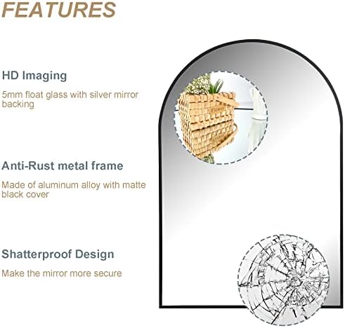 Arched Bathroom Mirror for Wall - Image 4