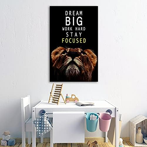 AMART SUN Dream Big and Work Hard • Motivational Print Canvas Wall Art • - Image 5