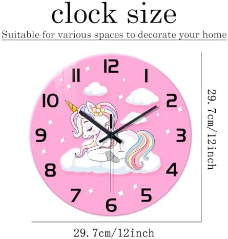 Unicorn Small Wall Clocks Battery Operated 12 Inch - Image 6