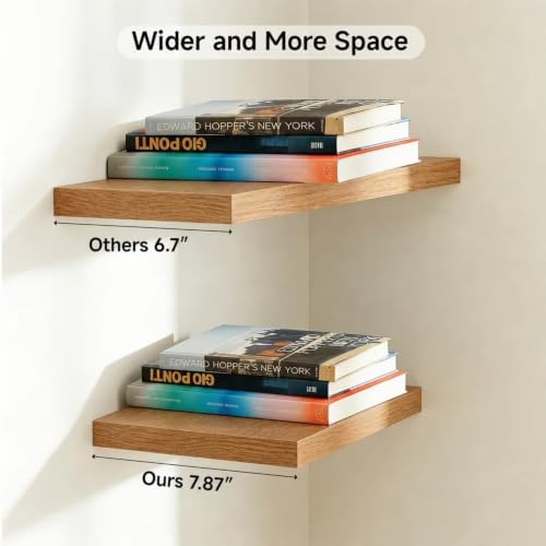 24in Beech Floating Shelves for Wall, Decor Storage - Image 4