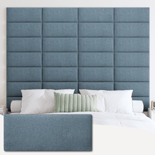 IFNOW Wall Mounted Headboard, Peel and Stick Panels, Dusty Blue by IFNOW