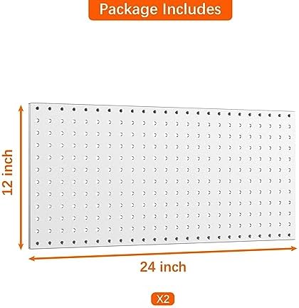 WALMANN 2 PCS 12x24 in Pegboard Panels, 24x24 in Tools Pegboards - Image 4
