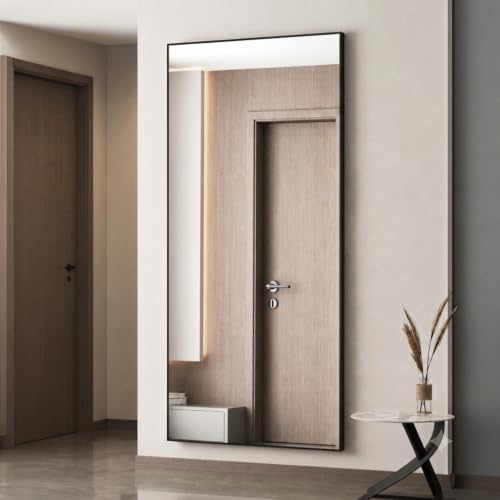 Simple Deluxe 64"x21" Full Length Mirror–Black Aluminum Alloy Floor Mirror by SimpleDeluxe