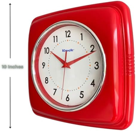 9" Retro Square Wall Clock - Image 2