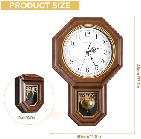 Pendulum Wall Clock, Imitation Wood Plastic Regulator Wall Clocks - Image 2