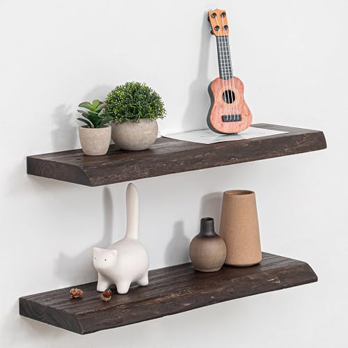 Live Edge Floating Shelves for Wall, Farmhouse Floating Shelf for Living Room by FunMemories