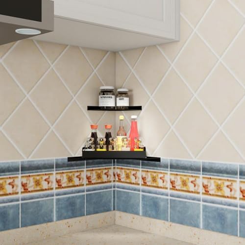 10 Inch Black Floating Corner Shelf Wall Mounted, Large Triangle Shelf - Image 6