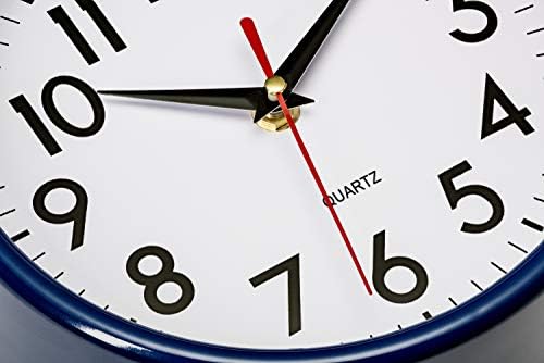 Bernhard Products Navy Blue Wall Clock 8" Silent Non-Ticking Quality Quartz - Image 4
