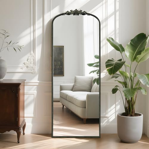 WallBeyond Arched Full Length Mirror Wall Mounted, 21x56 Inch Black Antique - Image 3
