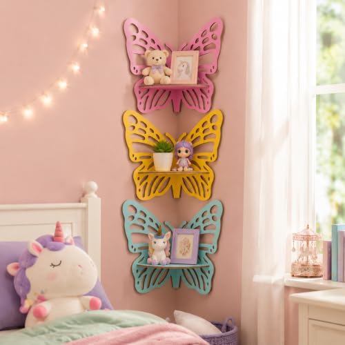 Butterfly Cute Floating Corner Shelf Wall Display Rack - Image 2