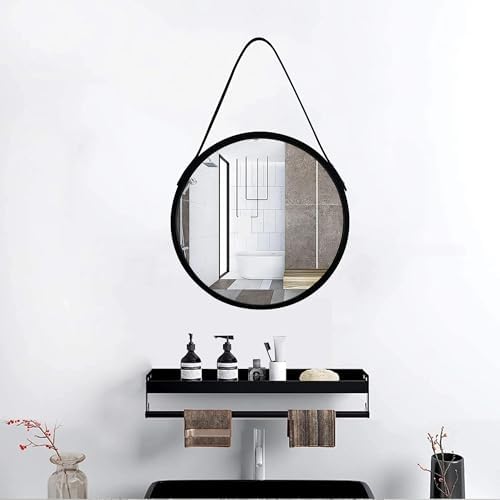 Black Round Hanging Mirror - Image 4