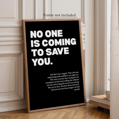 No One Is Coming To Save You Motivational Canvas Wall Art, Empowering - Image 6
