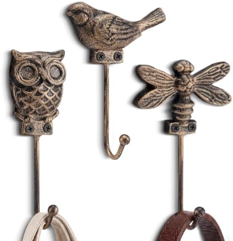 Hicarer 3 Pcs Animal Wall Hooks Cast Iron Hangers by Hicarer