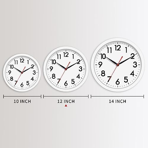 AKCISOT 12 Inch Wall Clock, Silent Battery Operated Analog Clock - Image 4